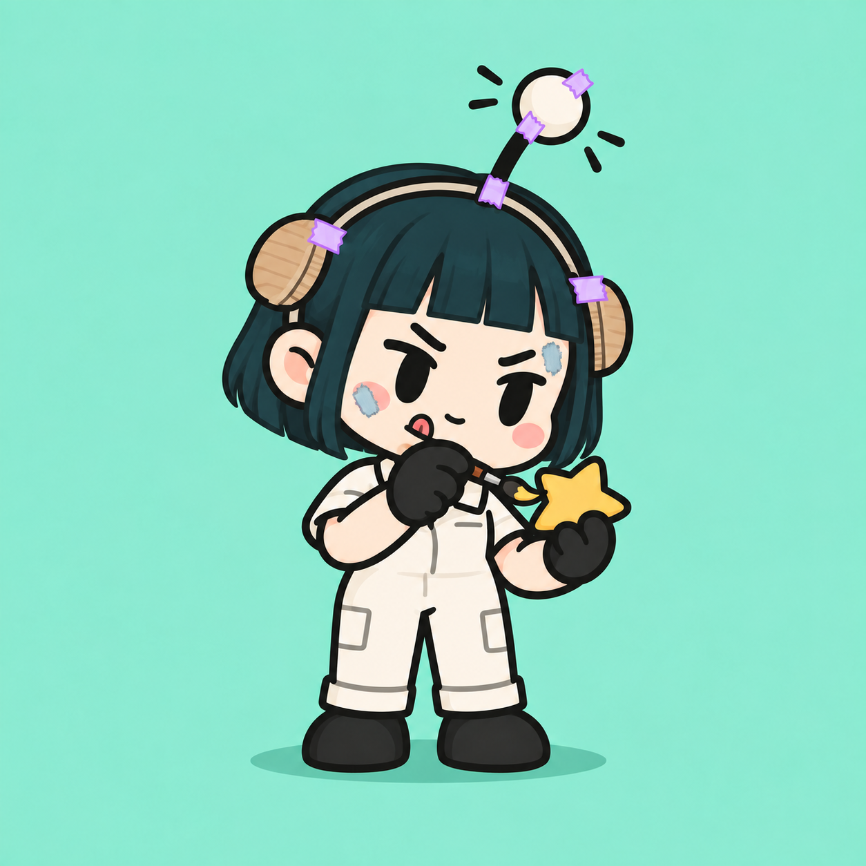 The Detail Artisan, a human employee in a homemade AI disguise